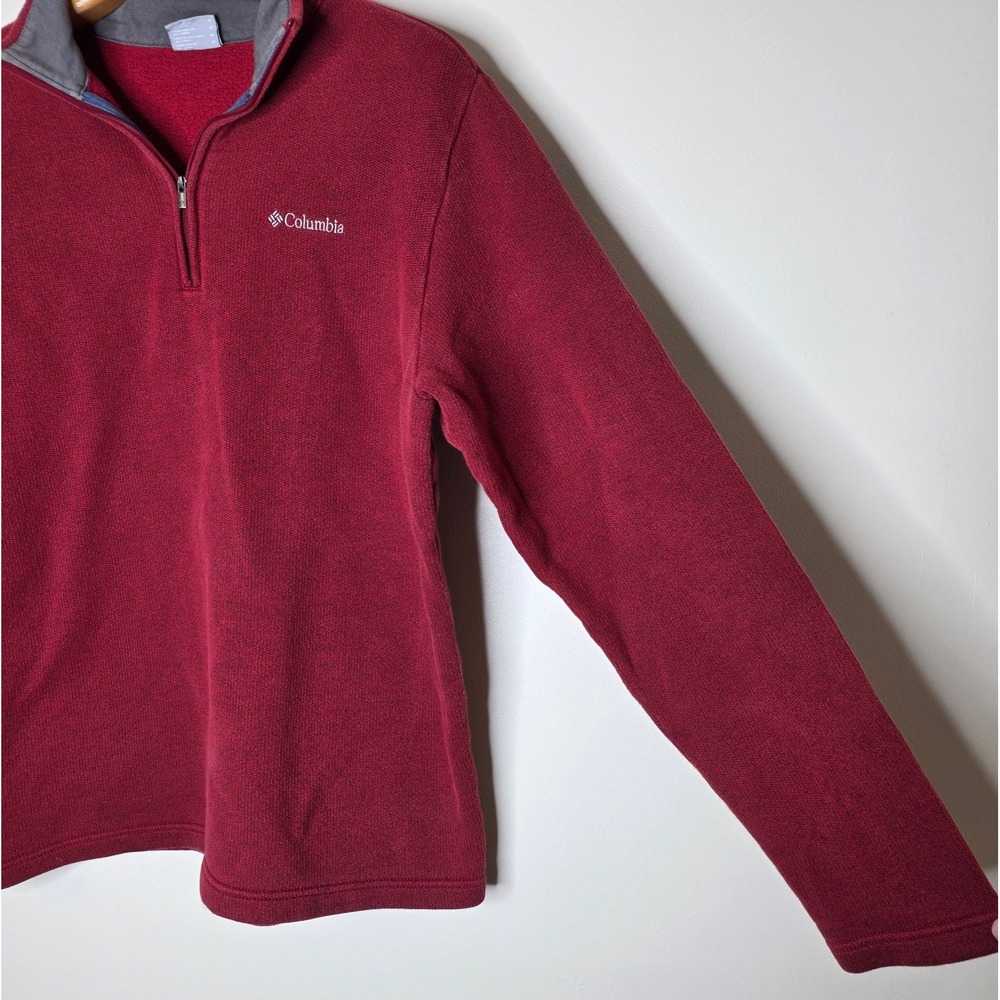 Columbia Mens Great Hart Mountain Sweatshirt Sz M Red 1/4 Zip Pullover Outdoor - Picture 3 of 10